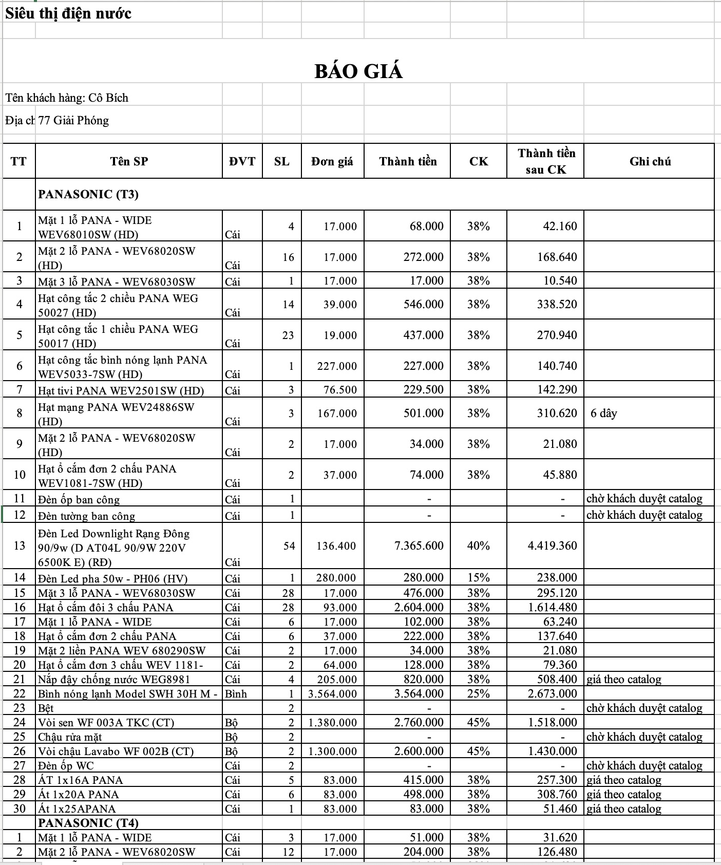 Ví dụ chuyển ảnh bảng sang Excel